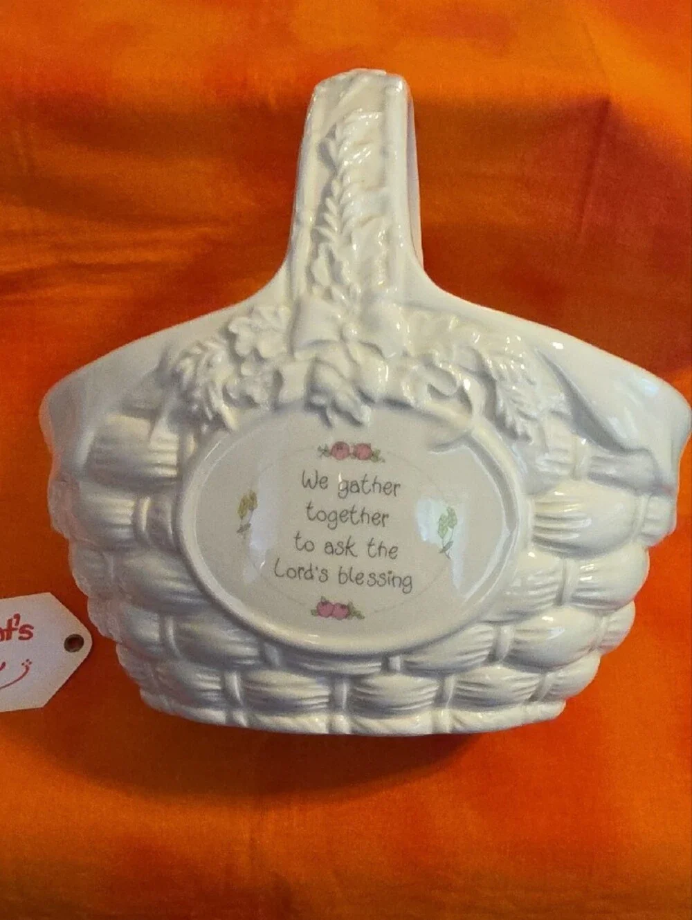 Precious Moments Ceramic Basket Family Thanksgiving
